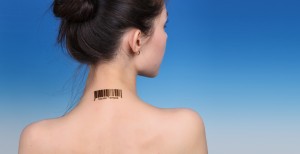 Girl with a bar-code